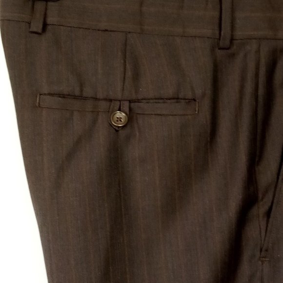 Banana Republic Trousers Dress Pants 35 x 31 Black/Faint stripe Wool Blend VGC - Picture 5 of 12
